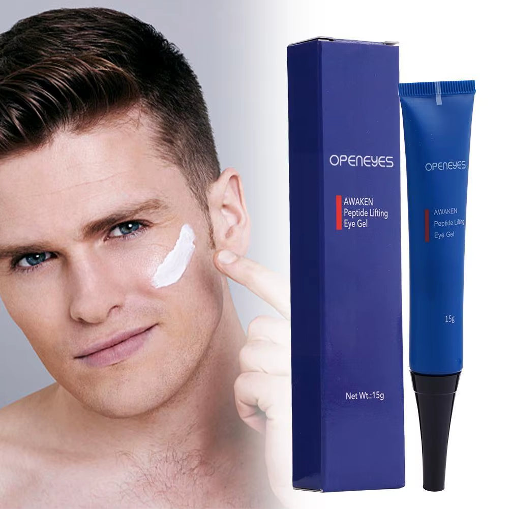 15G Openeyes Awaken Peptide Lifting Eye Gel for Men - Moisturizing Eye Cream to Reduce Dark Circles, Puffiness, and Fine Lines